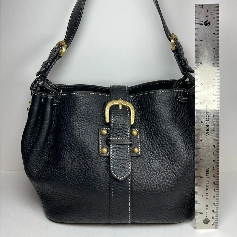 Dooney & Bourke Marchesa black pebbled leather medium gathered bag - Picture 3 of 15
